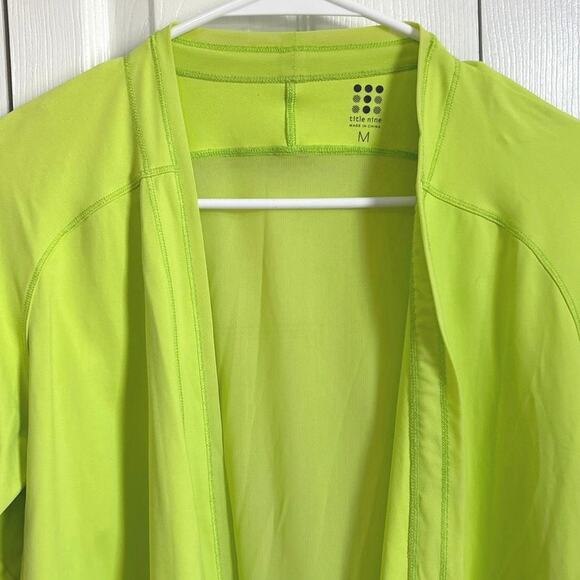 Title Nine Diamalete Neon Green Open Front Ventilated Jacket Medium - Picture 2 of 6